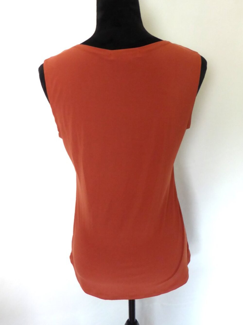WOMENS VINTAGE SUZIE BRAND STRETCH RUST BURNT ORANGE SLEEVELESS SHIRT TOP LARGE - Picture 5 of 9